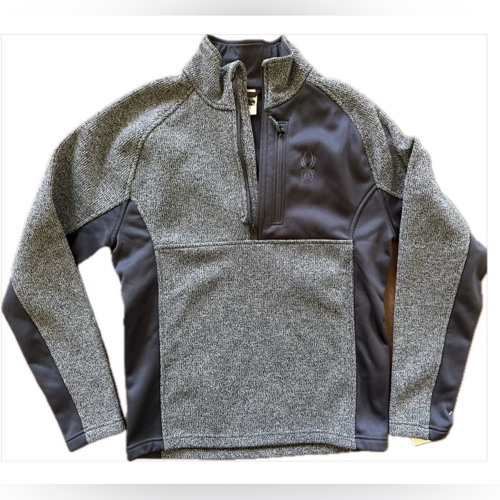 Spyder Black and Gray Zip Pullover Men’s Small